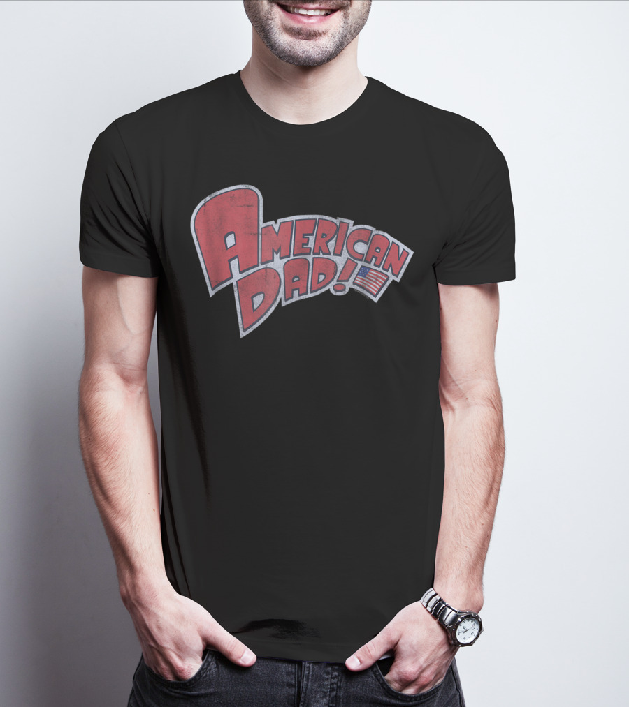 American Dad Vintage Logo With American Flag T-Shirt