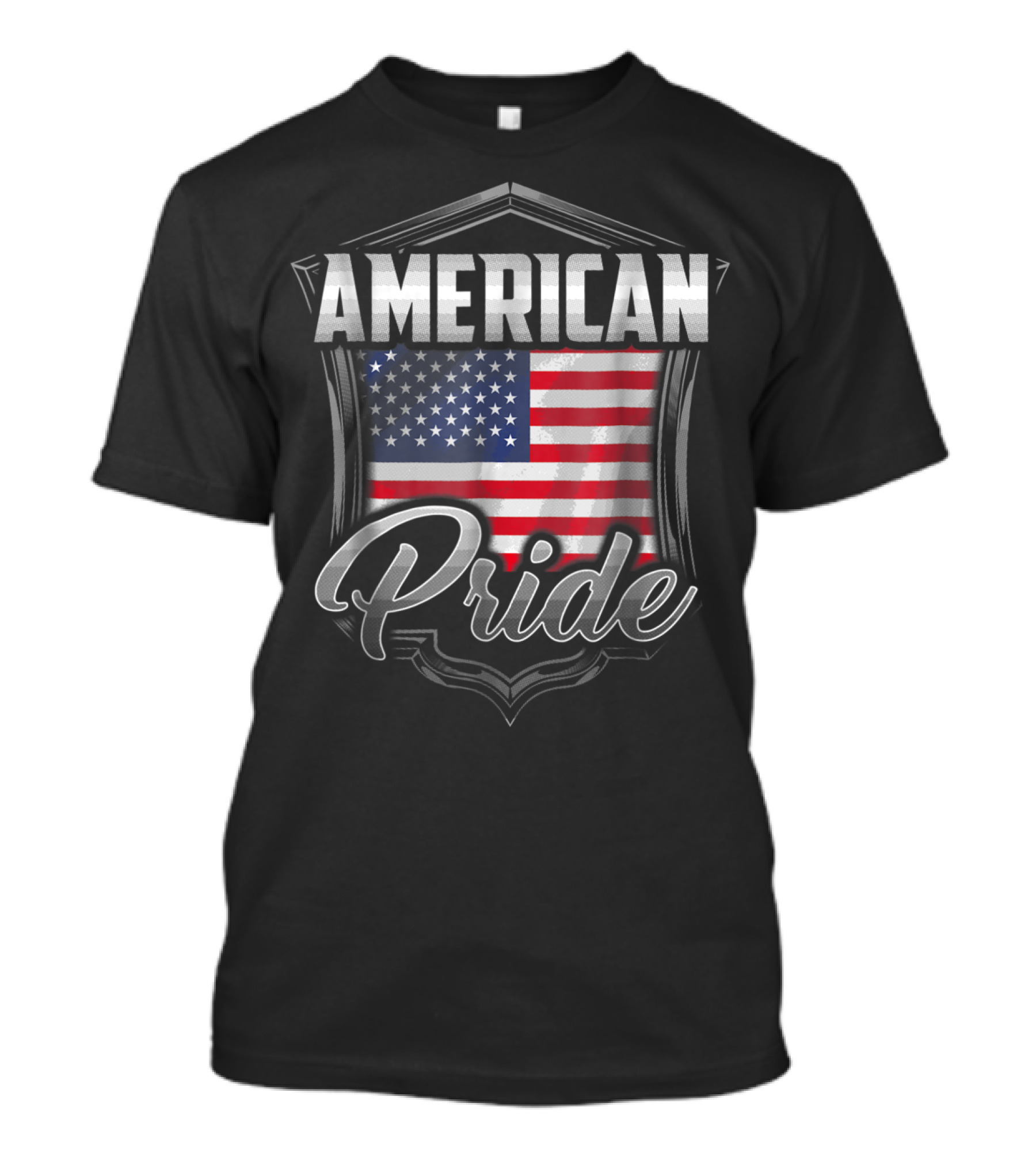 American Pride Dad Family Heritage Roots USA Flag Badge T-Shirt