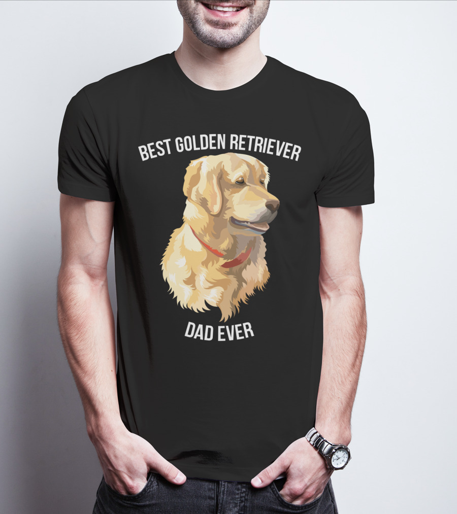 BEST GOLDEN RETRIEVER DAD EVER Retriever Dog Mens77 T-Shirt