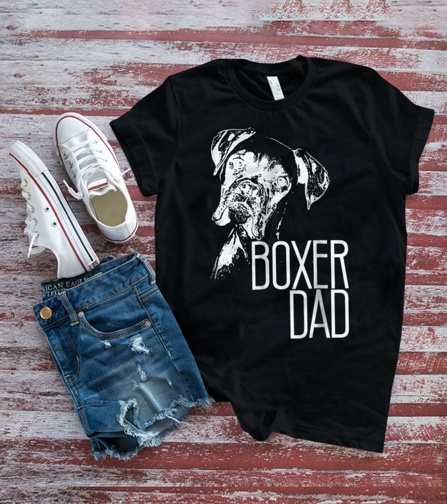 Boxer Dad Dog Face T-Shirt