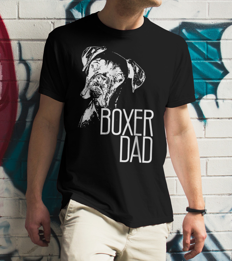 Boxer Dad Dog Face T-Shirt