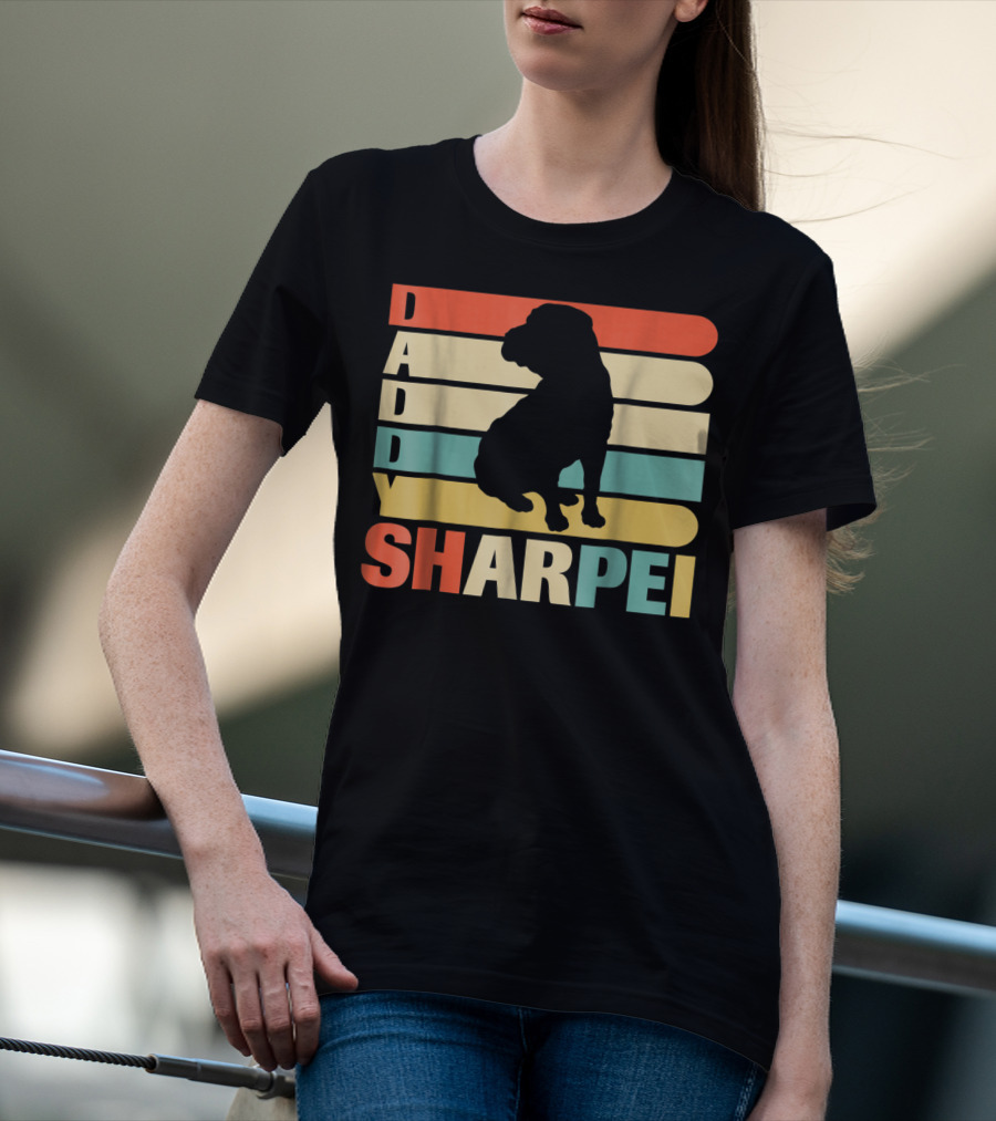 Daddy Sharpei Vintage Love Dog43 Retro T-Shirt
