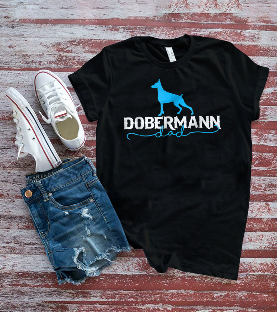 Dobermann Dad Blue T-Shirt