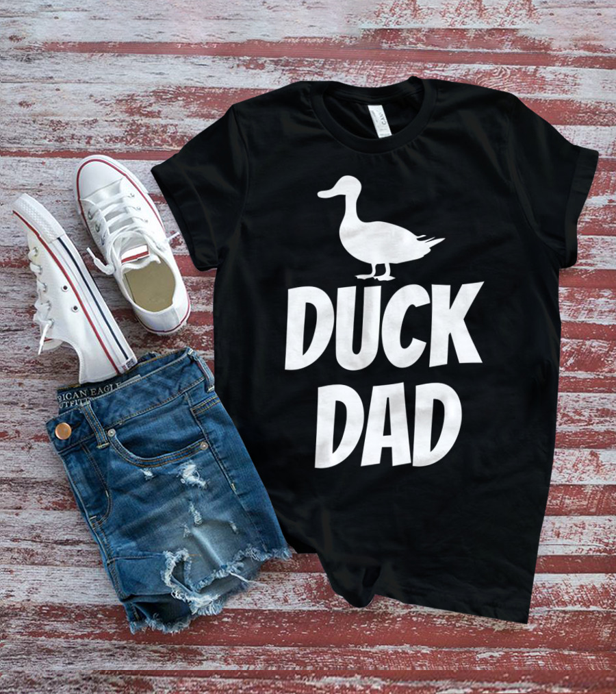 Duck Dad Funny Cute Duck Pet Black42 Duck Dad T-Shirt
