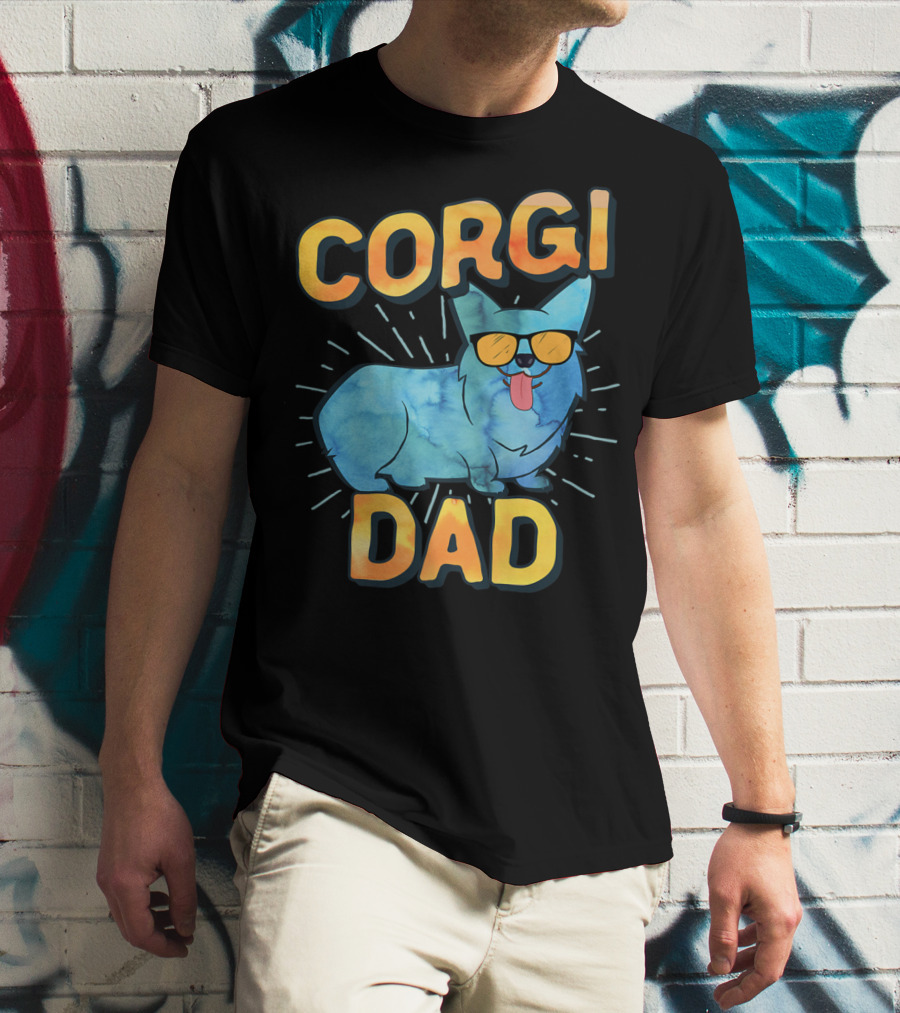 Corgi Dad Men Pembroke Welsh Corgi Sunglasses 85 T-Shirt