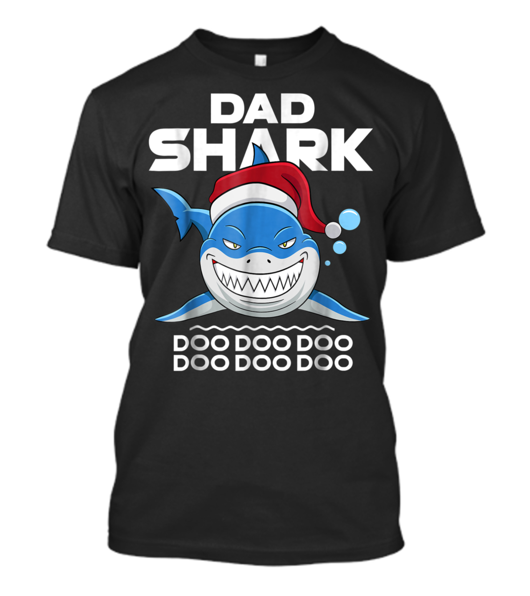Dad Shark Doo Doo Doo Santa Hat Holiday T-Shirt