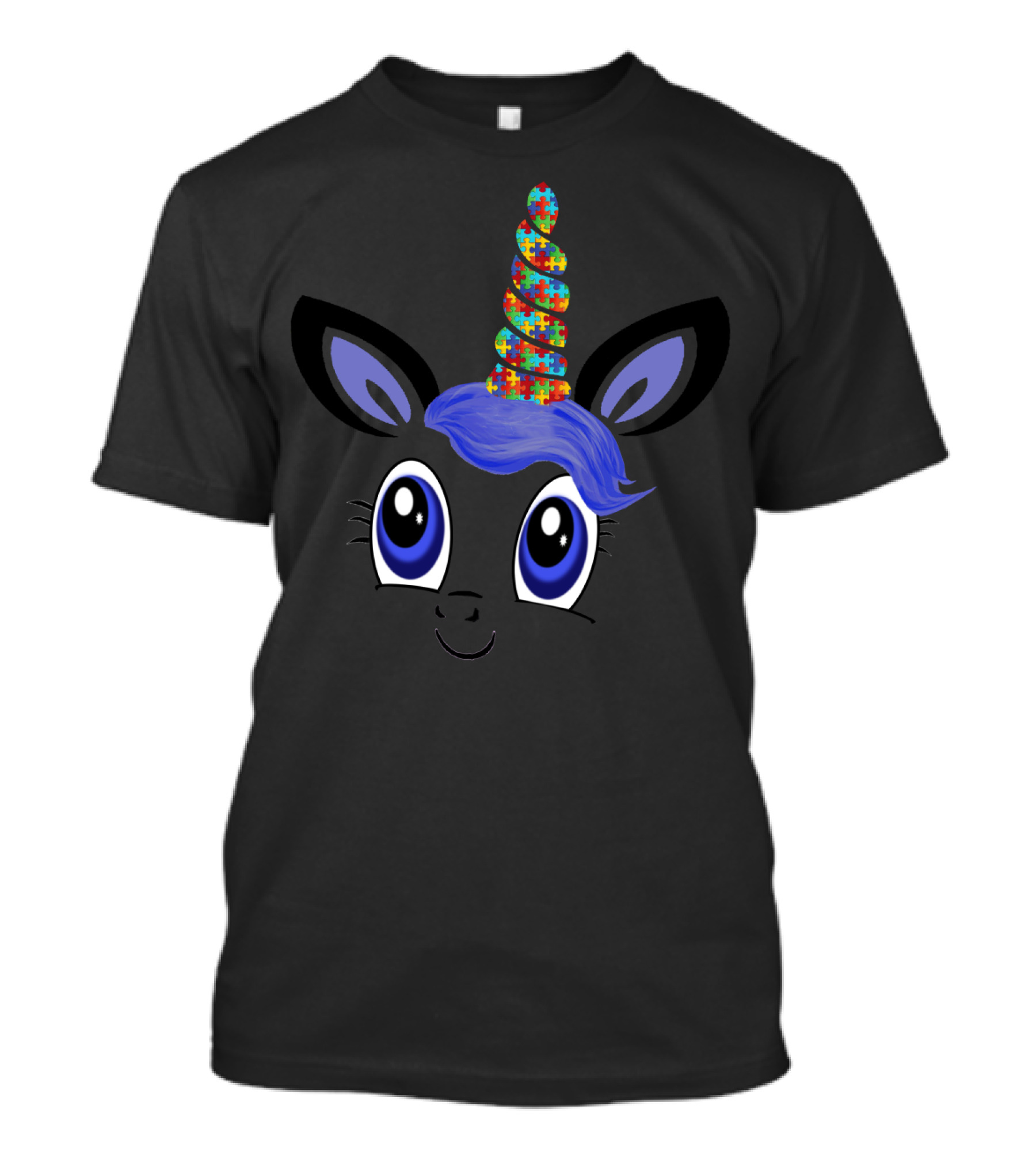 Autism Awareness Unicorn Puzzle Horn Support Grandma86 T-Shirt