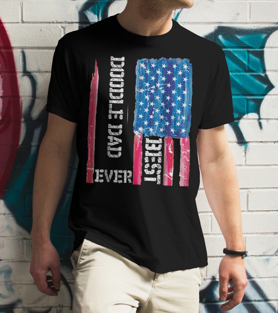 Best Doodle Dad Ever American Flag Distressed Patriotic T-Shirt