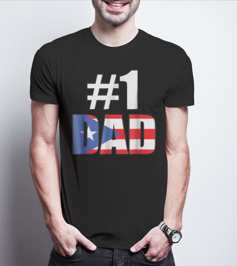 1 Dad Puerto Rico Flag T-Shirt