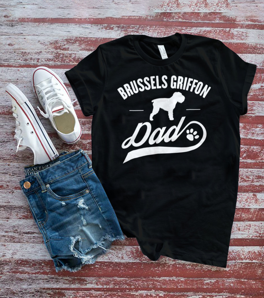 Brussels Griffon Dog Dad Paw Lover T-Shirt