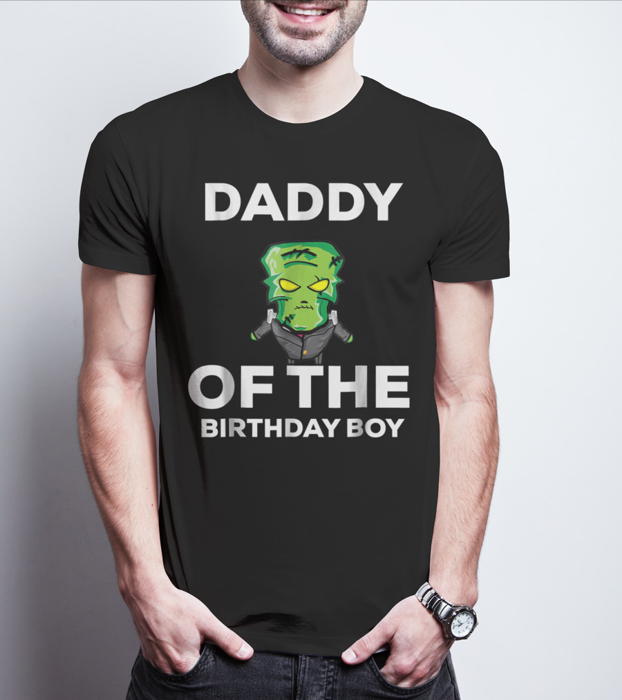 Daddy Of The Birthday Boy Frankenstein Horror T-Shirt