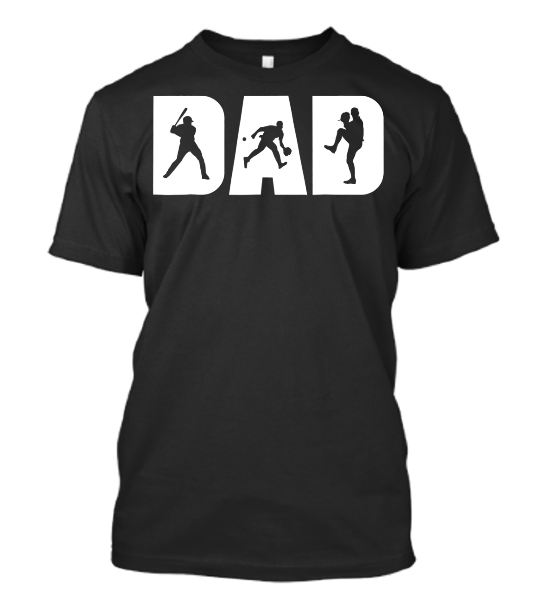Dad Baseball Silhouettes Father's Birthday T-Shirt
