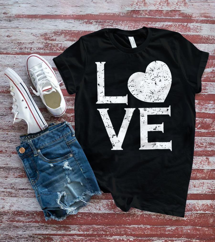Love Heart Baseball Sports Vintage T-Shirt