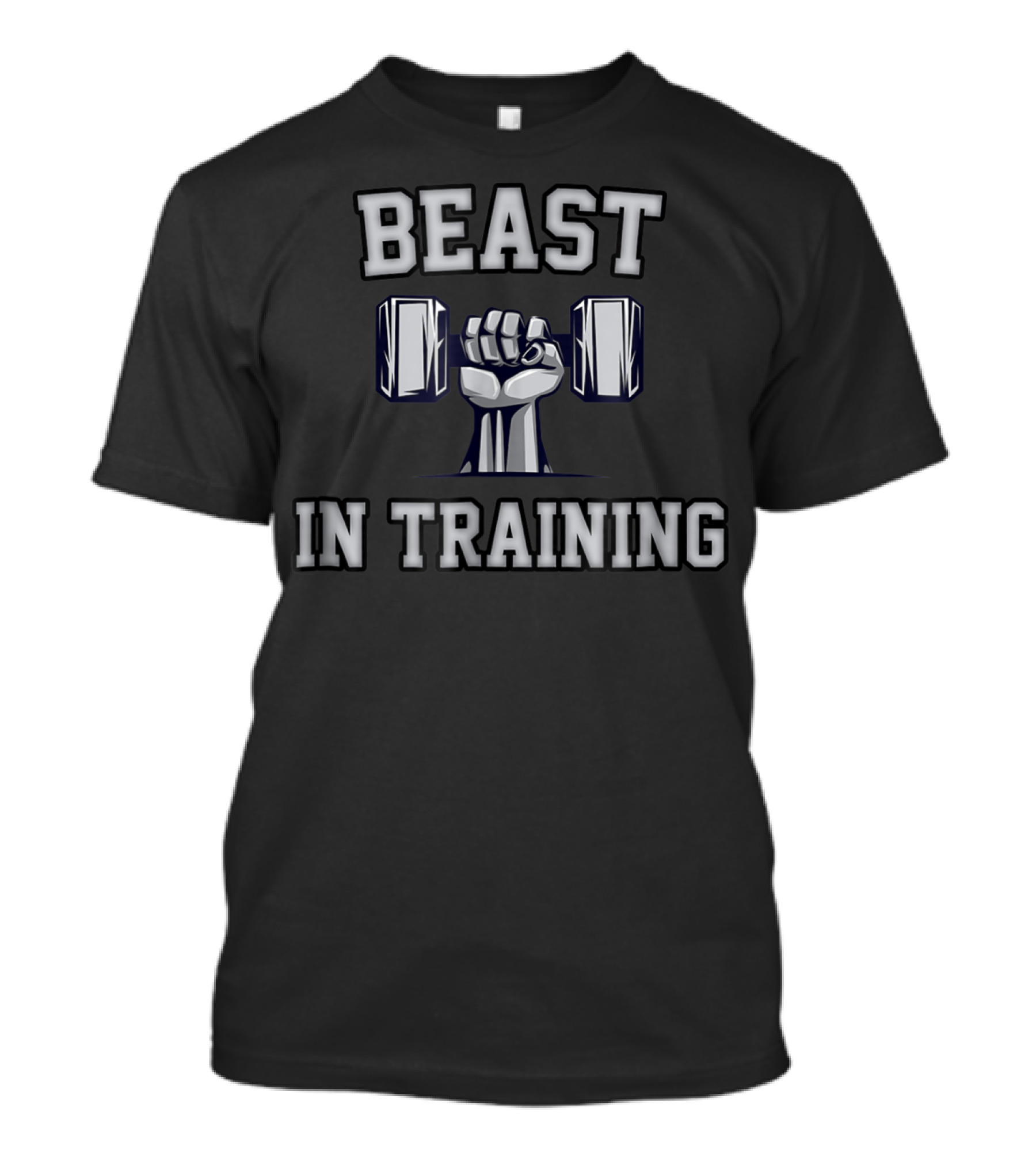 Beast In Training Dad Son Bodybuilder Workout Fist Dumbbell T-Shirt