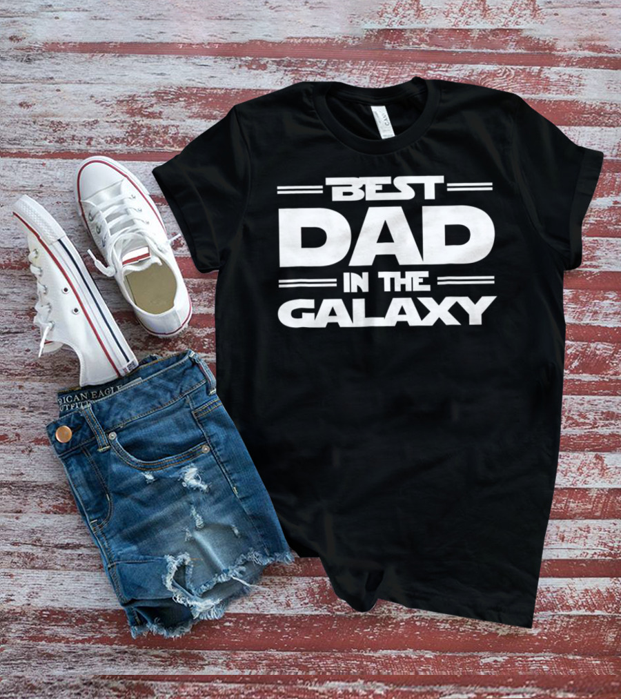 Best Dad In The Galaxy Funny SciFi 90s T-Shirt
