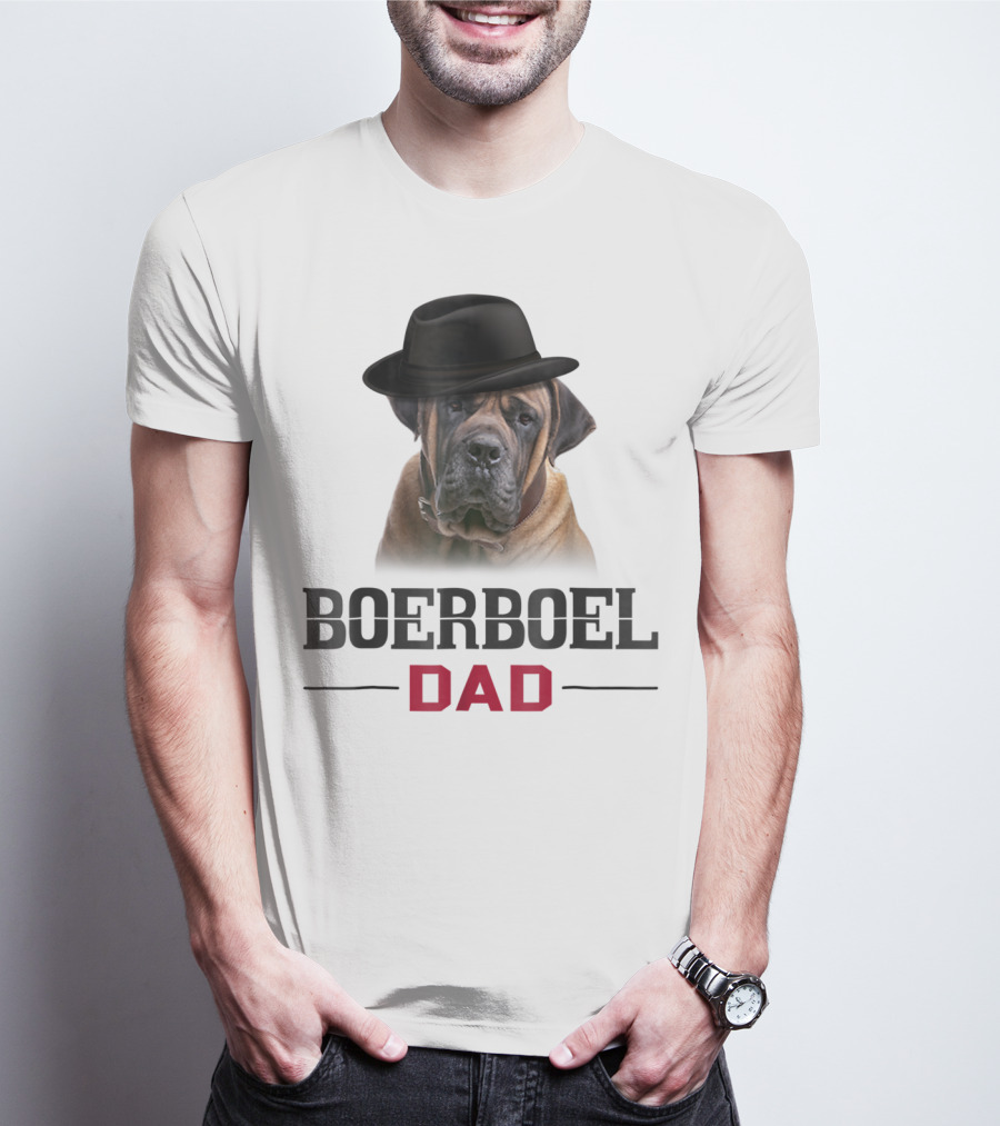 Boerboel Dad Hat Wearing Dog Lovers T-Shirt