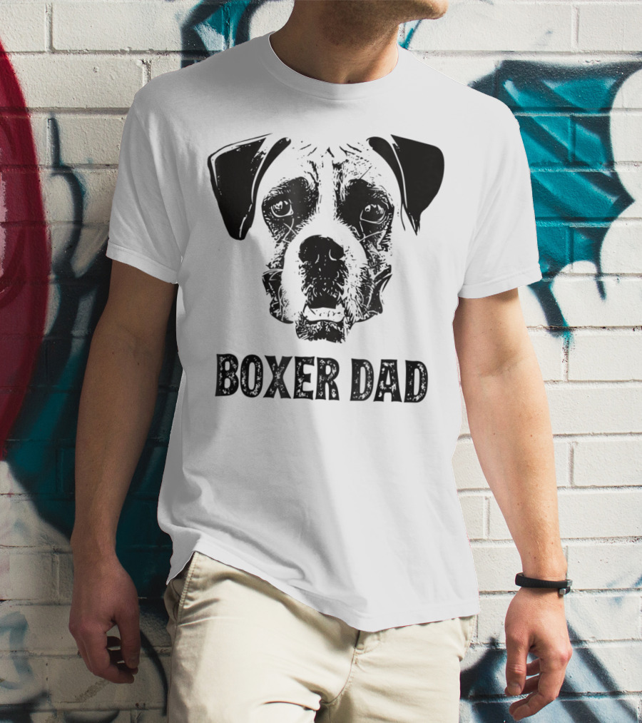 Boxer Dog Dad Boxer Dad Face T-Shirt
