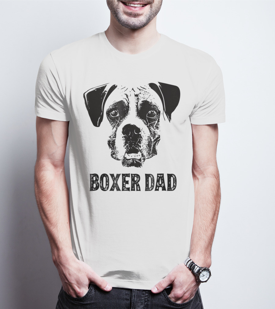 Boxer Dog Dad Boxer Dad Face T-Shirt