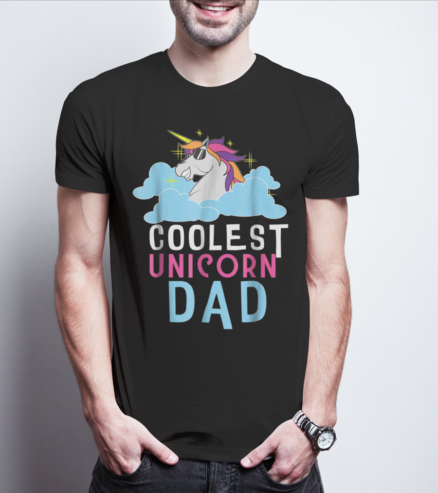 Coolest Unicorn Dad Father Parent Magical T-Shirt
