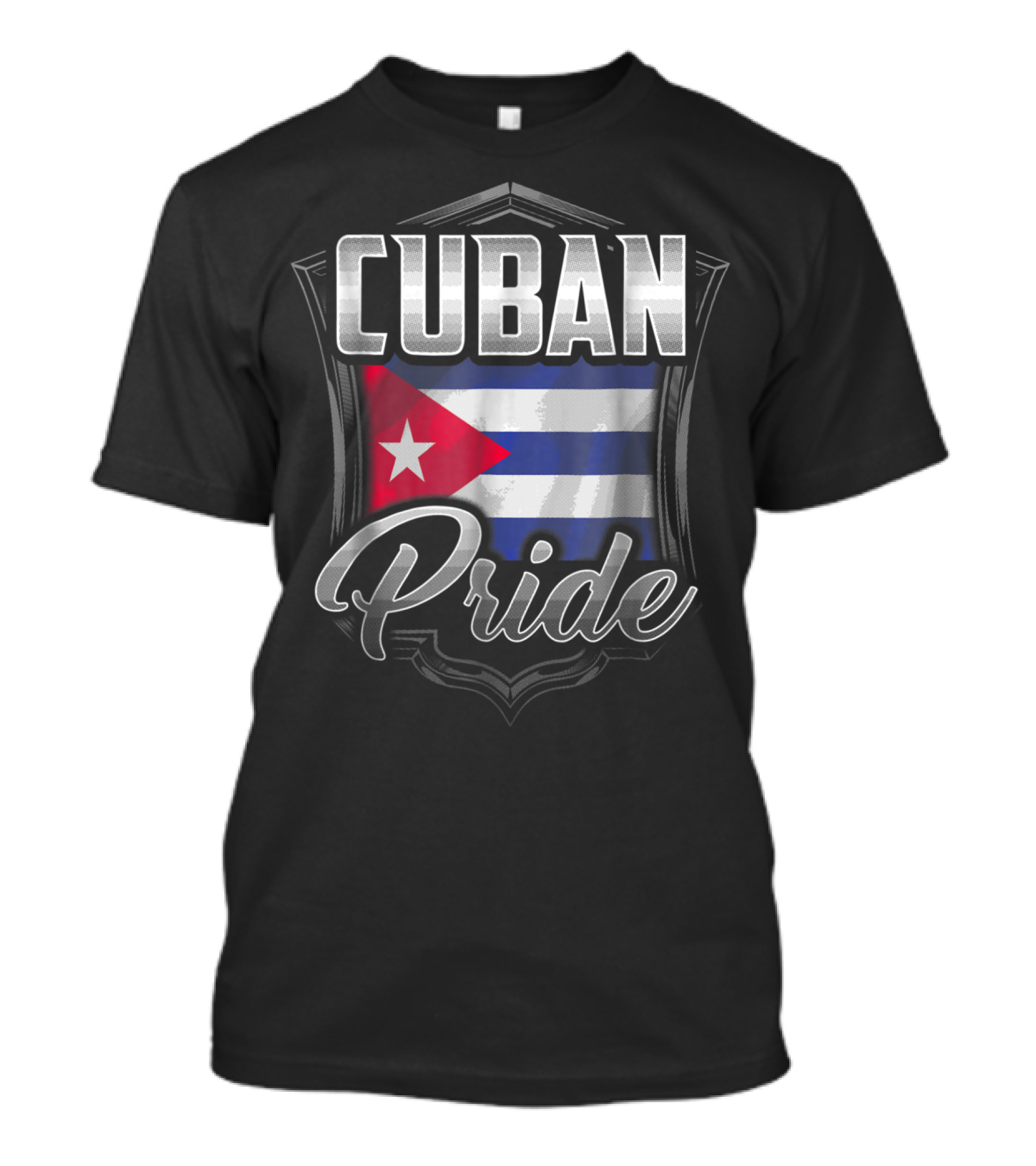 Cuban Pride Cuba Flag Shield Heritage Roots Dad Family 43 T-Shirt