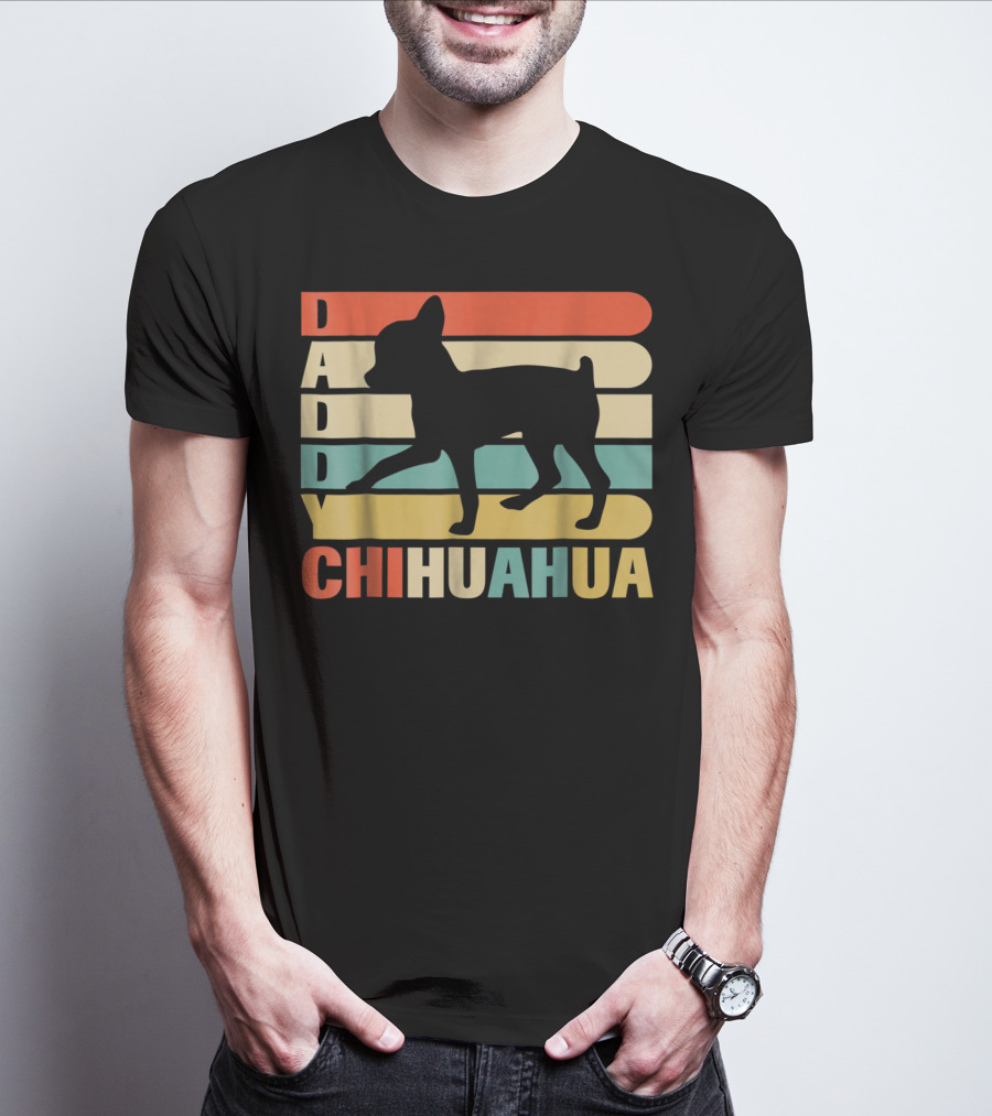 Daddy Chihuahua Vintage Love Dog80 Retro T-Shirt