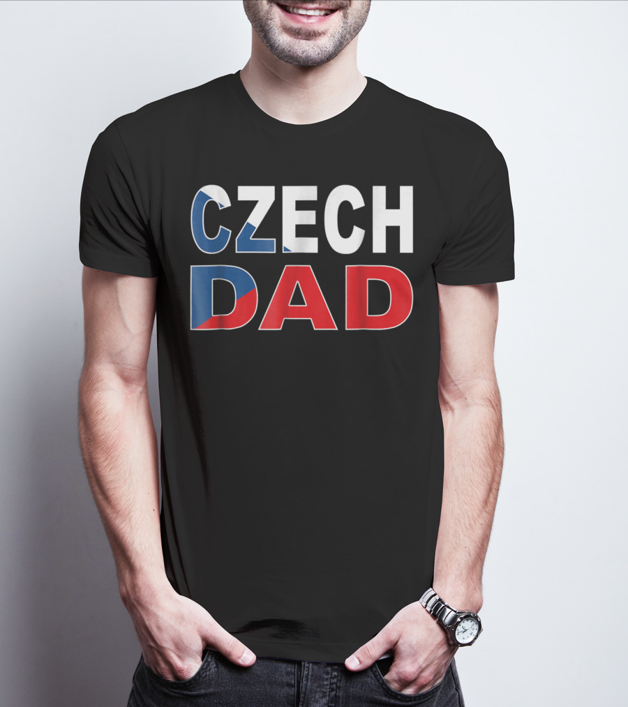 Czech Dad Czechoslovakian Flag Colors T-Shirt