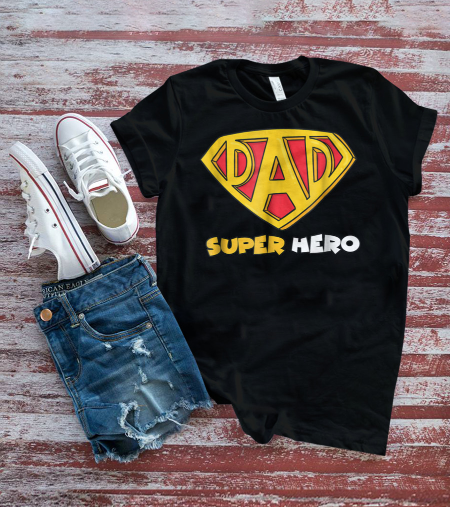DAD Superhero Iconic Symbol Bold Text Superman T-Shirt