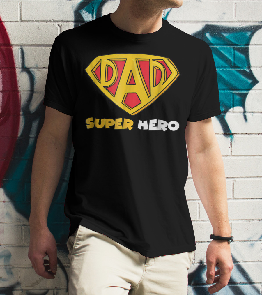 DAD Superhero Iconic Symbol Bold Text Superman T-Shirt