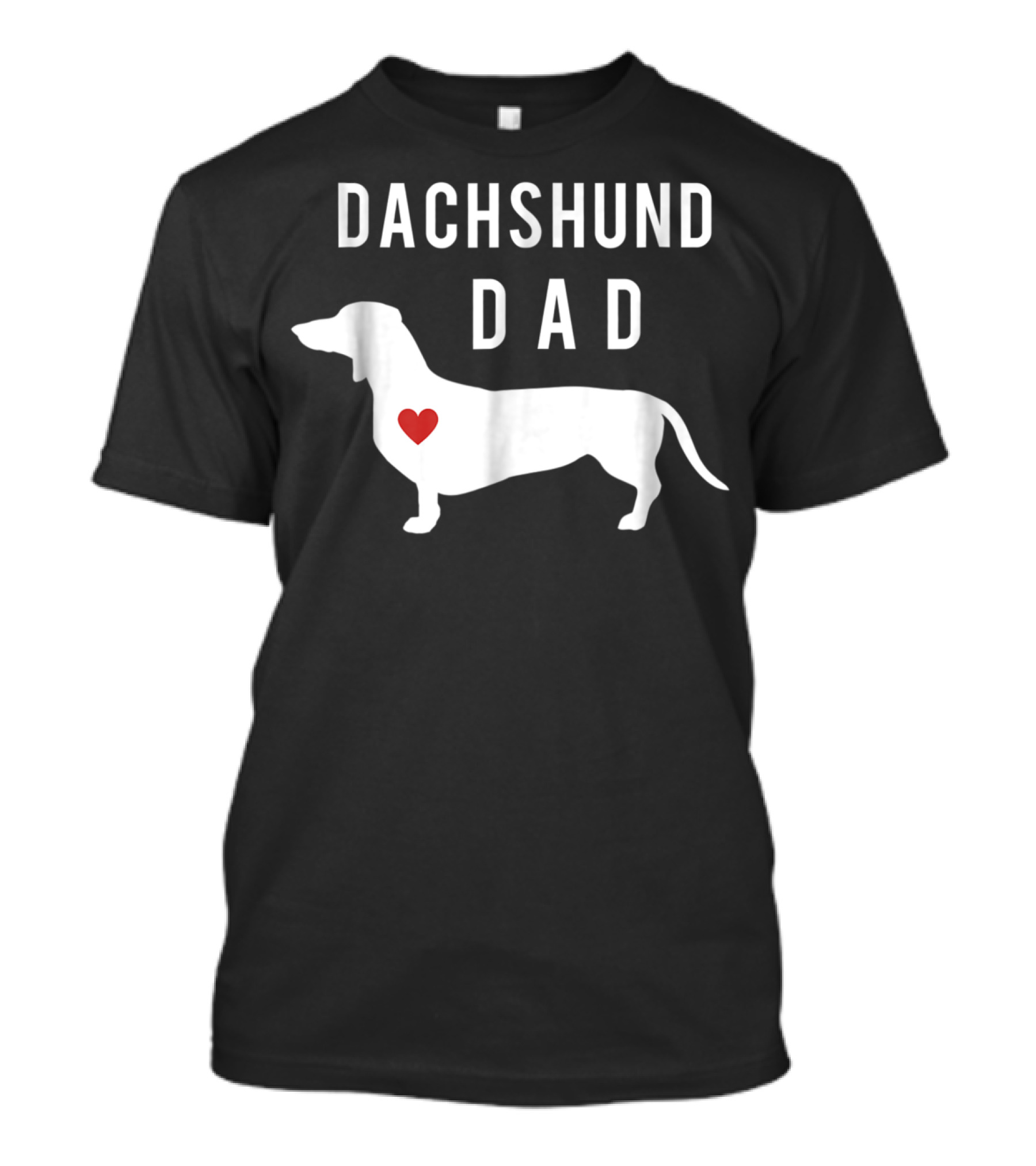 Dachshund Dad Doxie Lover With Dachshund And Heart T-Shirt