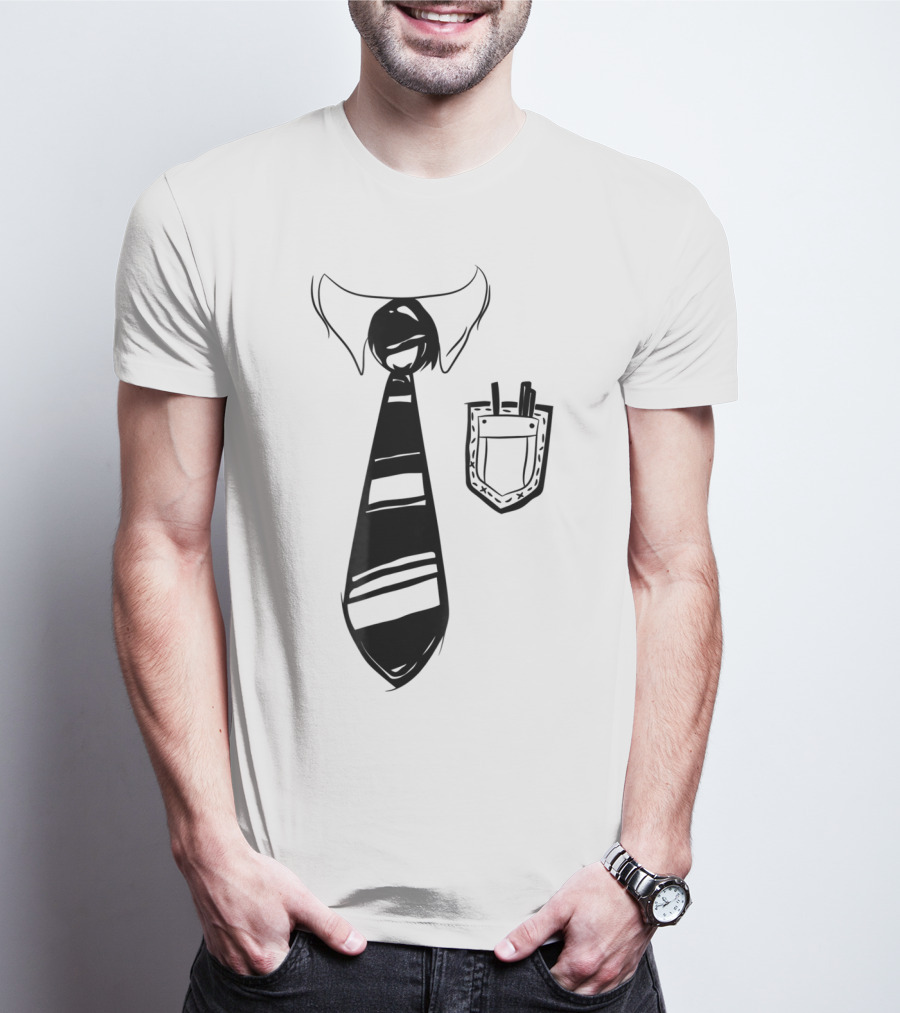 Dad Bod Tie Office Work Blue Collar Worker Cubicle T-Shirt