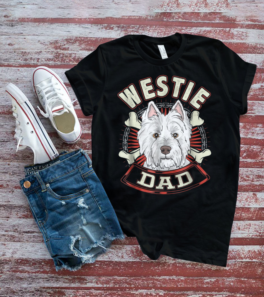Westie Dad Bone Chain T-Shirt