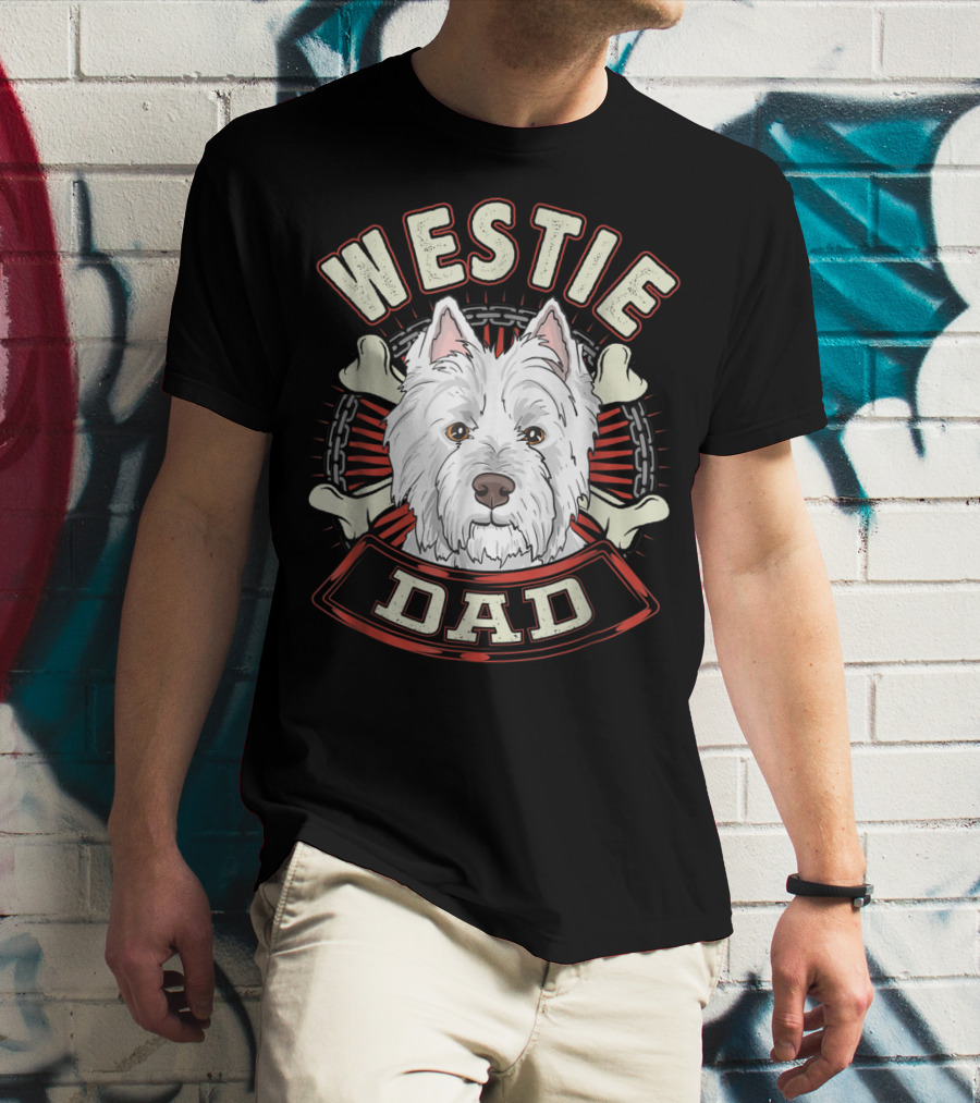 Westie Dad Bone Chain T-Shirt