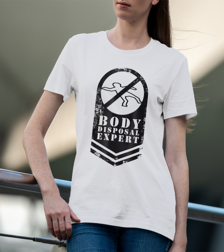 Angry Protective Dad Body Disposal Expert Iconic Shield T-Shirt