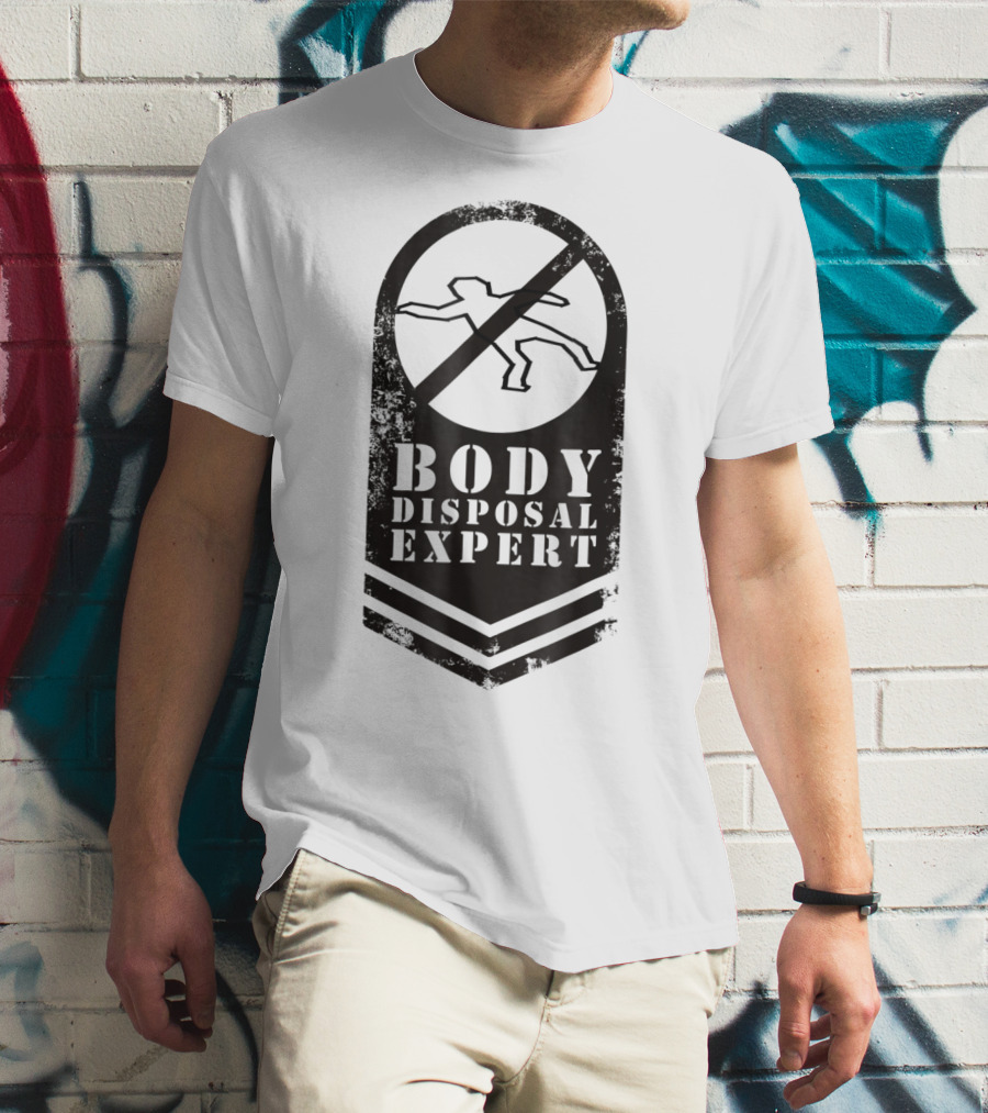 Angry Protective Dad Body Disposal Expert Iconic Shield T-Shirt