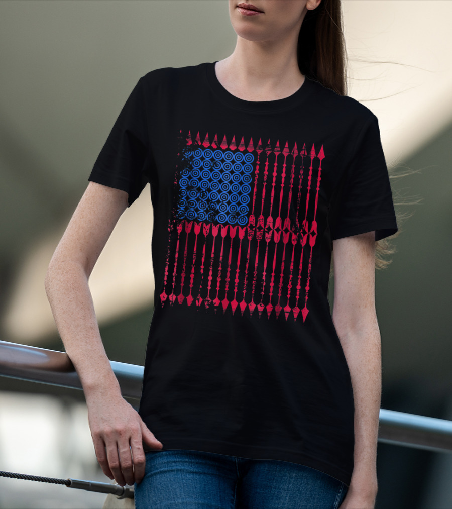 Archery Arrows American Flag Vintage Mom Dad T-Shirt