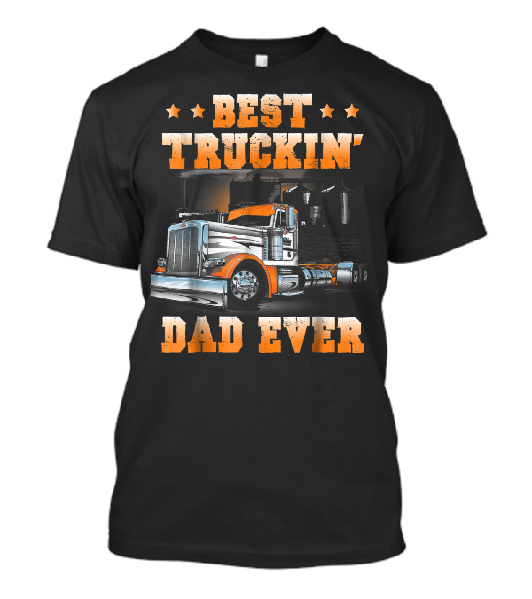 Best Truckin Dad Ever Big Rig USA Flag T-Shirt