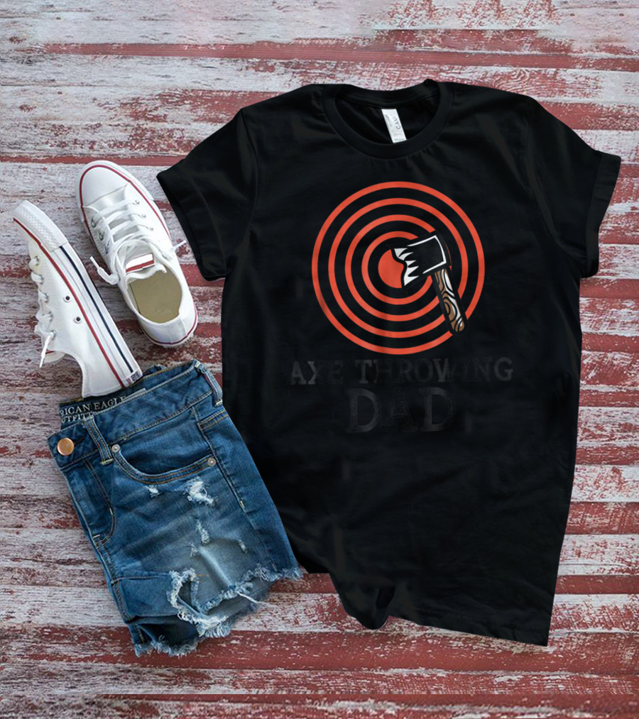 Axe Throwing Dad Target Game Tee68 Bullseye T-Shirt