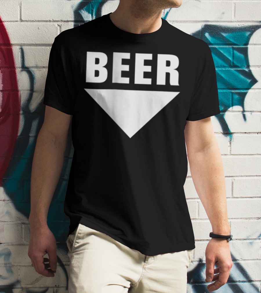 BEER Belly Arrow Label Expecting Joke T-Shirt