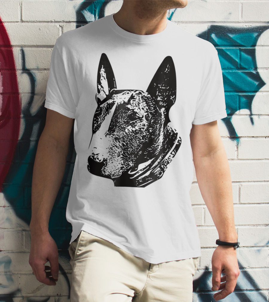 Brindle Bull Terrier Dog Mom Or Dad Head T-Shirt