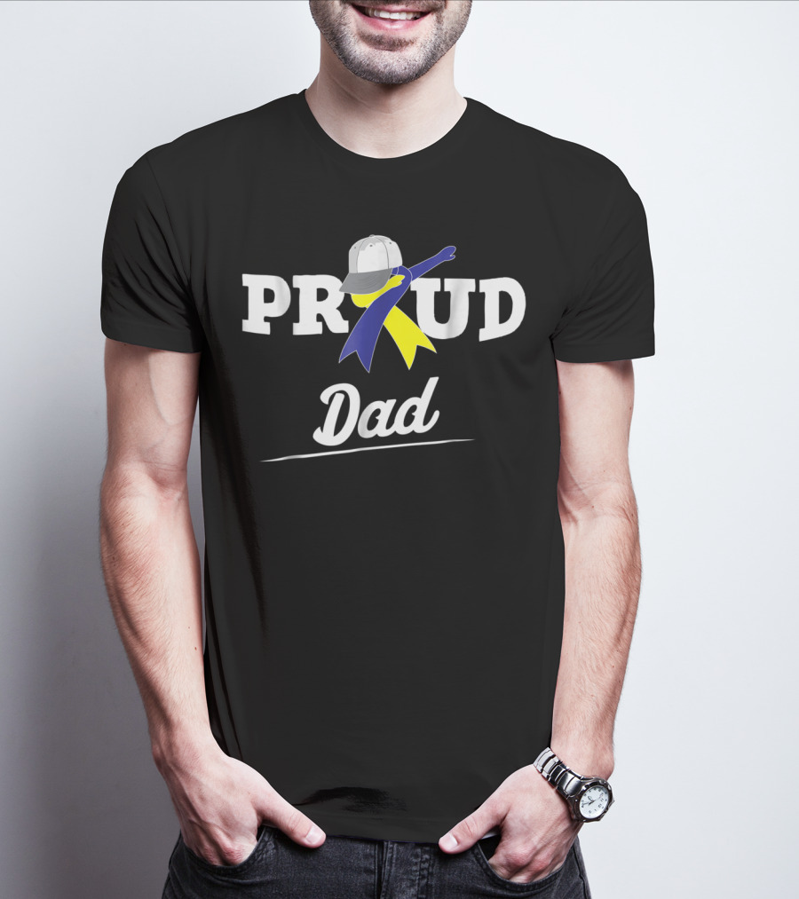 Proud Dad Dabbing Support Down Syndrome Awareness T-Shirt