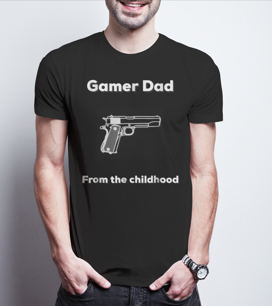 Gamer Dad From The Childhood Vintage Gun T-Shirt