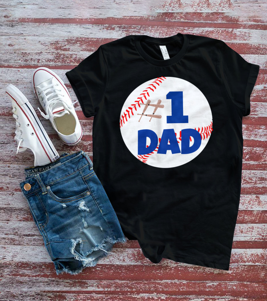1 Dad Baseball Bats T-Shirt