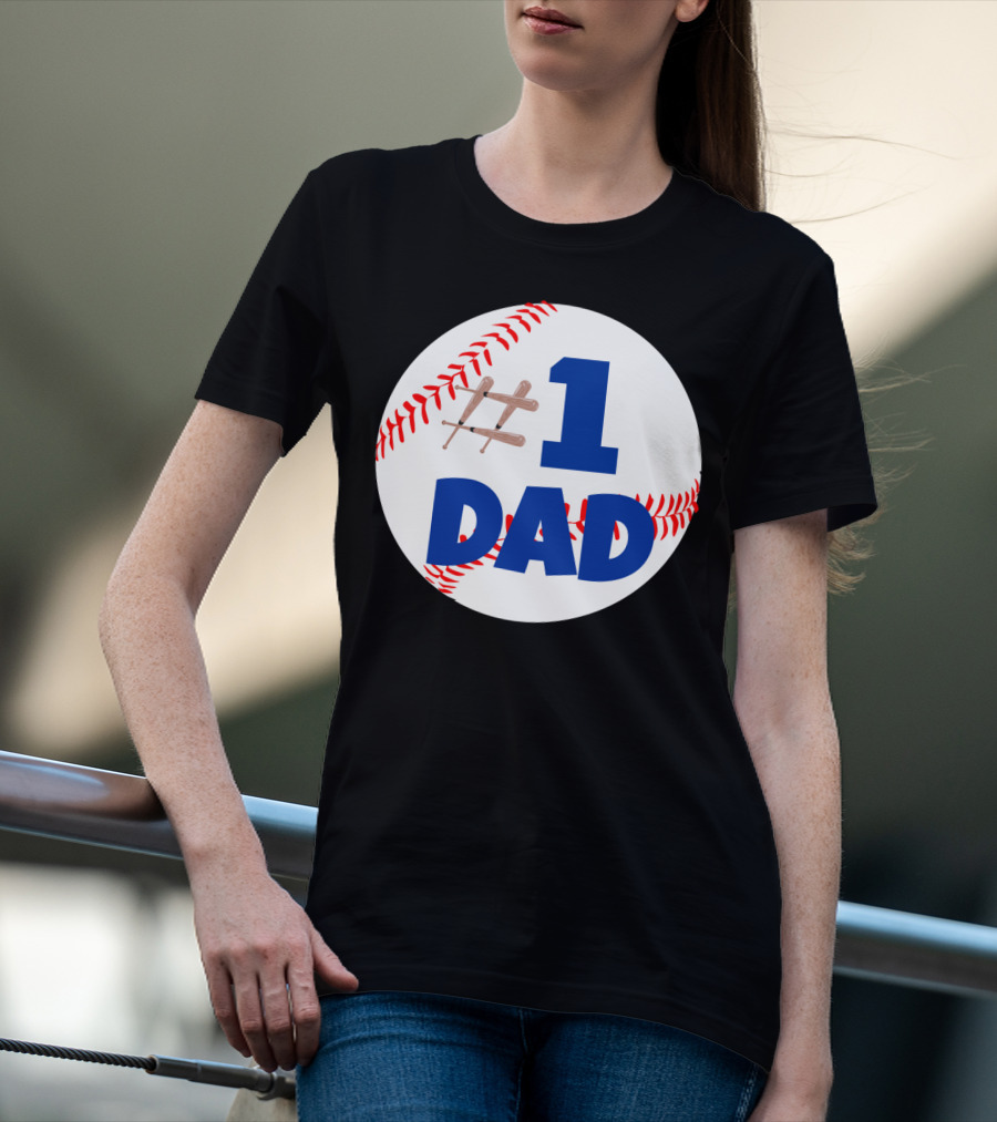 1 Dad Baseball Bats T-Shirt