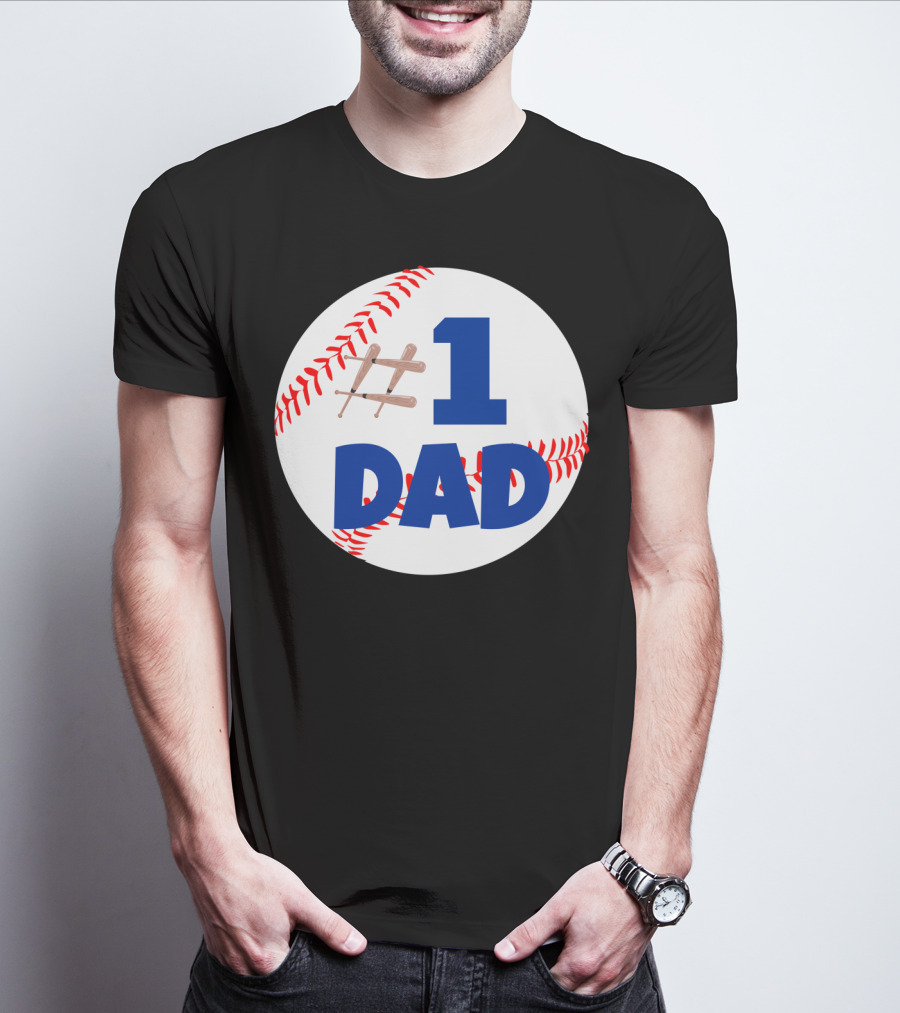1 Dad Baseball Bats T-Shirt