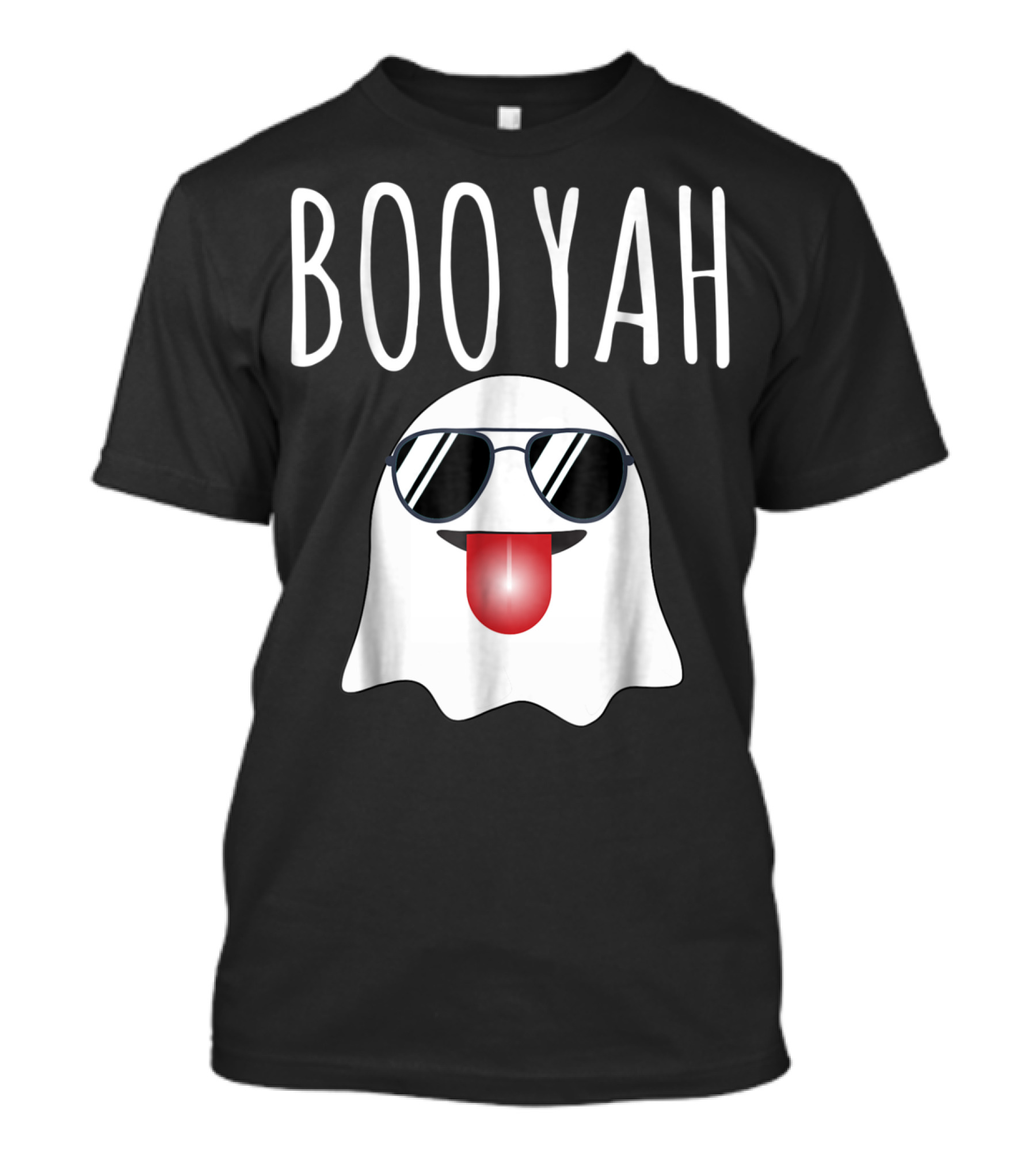 BOO YAH Funny Halloween Dad Ghost With Sunglasses And Tongue Out T-Shirt