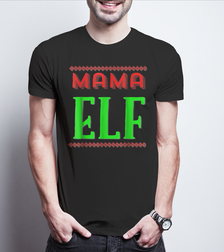 Mama Elf Christmas Holiday T-Shirt