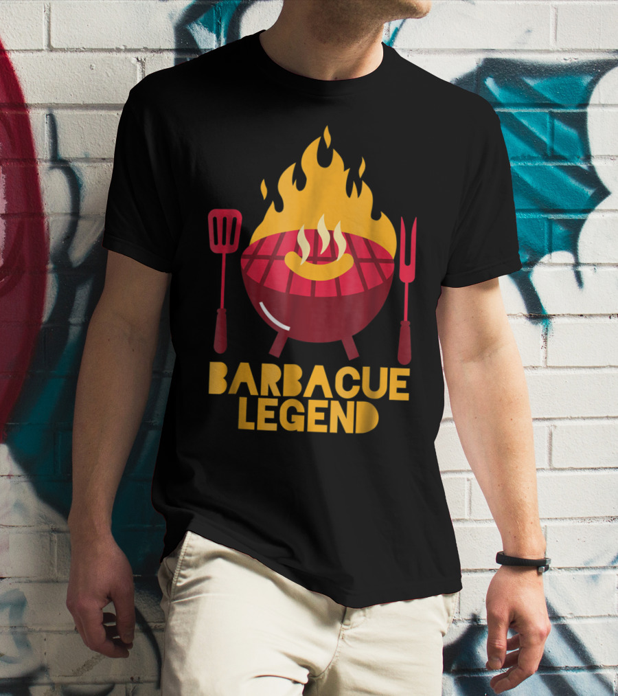 Barbecue Legend Hot BBQ Flaming Grill Grilling Dad62 T-Shirt