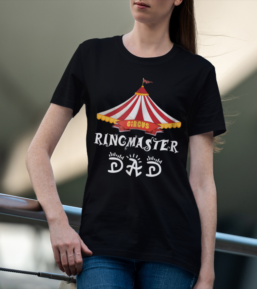 Circus Ringmaster Dad Birthday Party Carnival T-Shirt