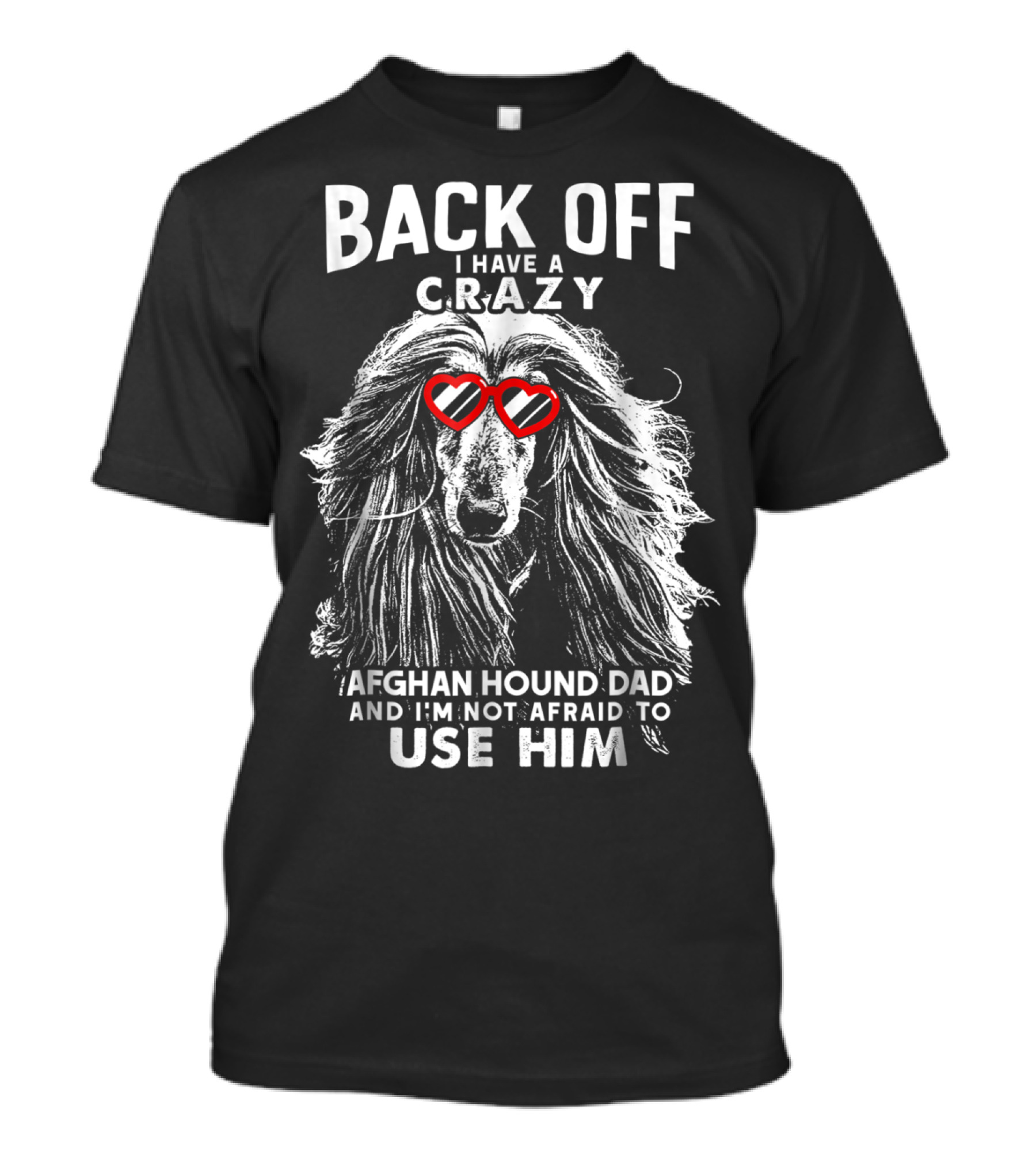 Back Off I Have A Crazy Afghan Hound Dad And I'm Not Afraid To Use Him T-Shirt