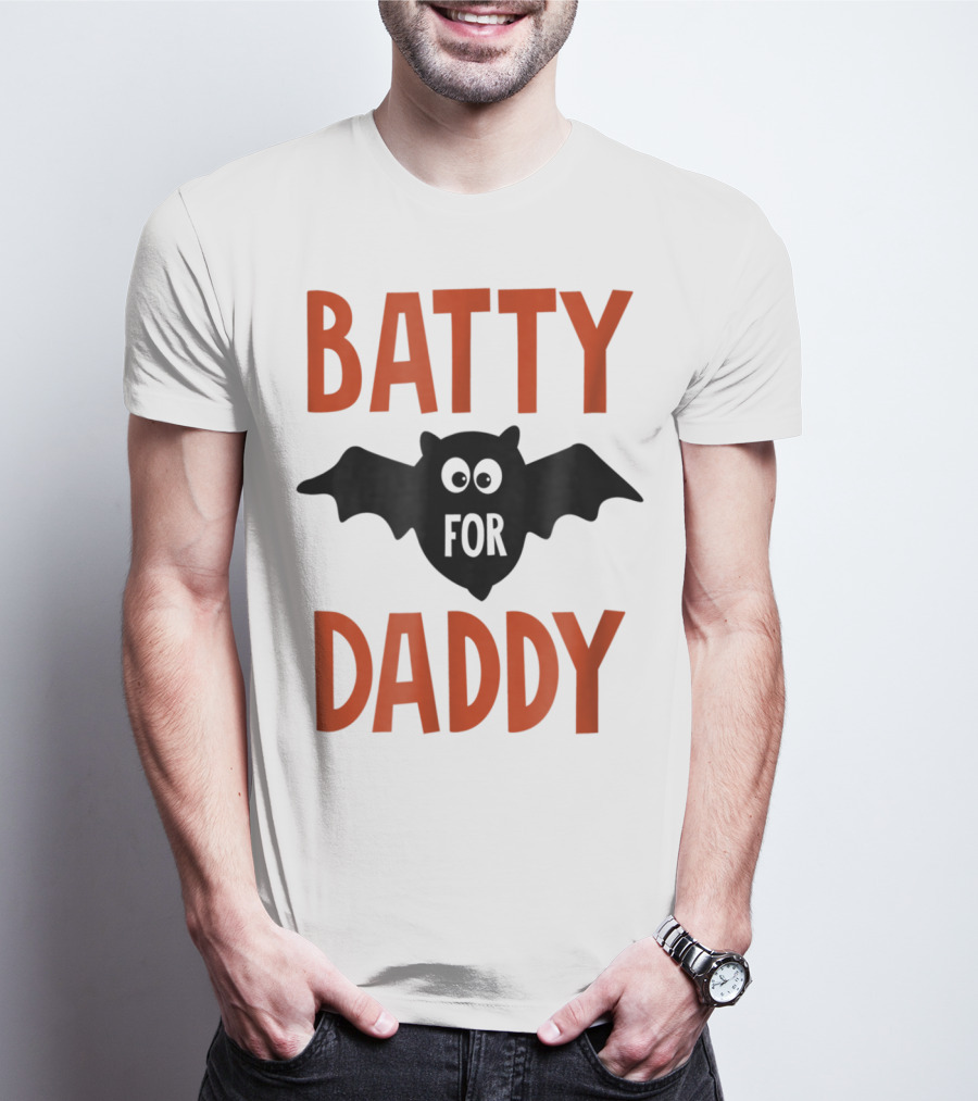 Batty For Daddy Halloween Kids Dad59 T-Shirt